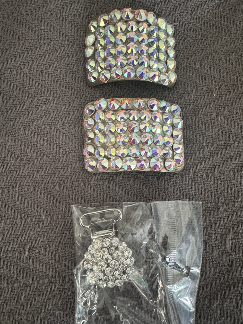 Irish Dance Iridescent Swarovski crystals Shoe buckles and number clip
